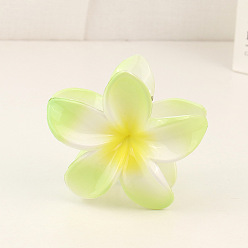 Зелено-Желтый Пластиковая заколка для волос с когтями, аксессуары для волос плюмерия для девочек и женщин, цветок, зеленый желтый, 83x40 мм
