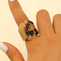 Папайя Оранжевый Акриловые открытые кольца-манжеты для женщин, самородки с леопардовым принтом, papayawhip, 17 мм