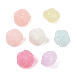 (52) Непрозрачная лаванда Пластиковые бусины, имитация желейных бусин, роза, разноцветные, 13x13.5x11 мм, отверстие : 1 мм, 724 шт / 500 г
