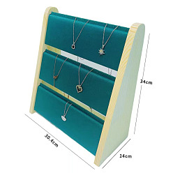 чирок Деревянная подставка для ювелирных изделий, обтянут искусственной кожей, зелено-синие, 30.4x14x34 см