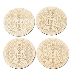 Human Сакральная геометрия деревянная сетка, Кристаллические решетки и подставки под алтарь с лазерной гравировкой, круглые, человек, 100x2.5 мм