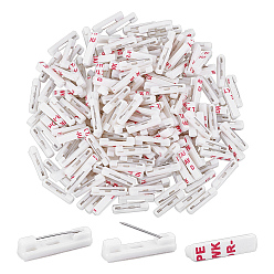 Old Lace 200Pcs Adhesive Plastic Back Bar Pins Brooch Findings, with Iron Pins, Rectangle, Old Lace, 22x5x4.5mm, Pin: 0.6mm