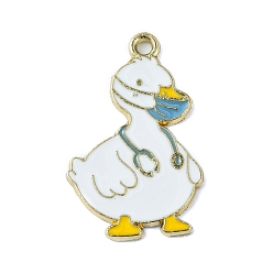 Озёрно--синий Подвески из эмалевого сплава легкого золота, прелести доктора утки, Плут синий, 30x19.5x1.5 мм, отверстие : 2 мм