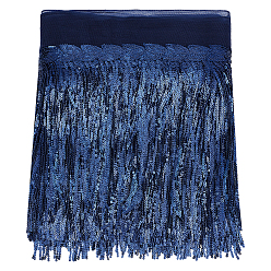 Морской Синий Отделка кисточками из пайеток, Marine Blue, 250 мм, кисточка: около 180 мм