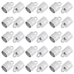 Нержавеющая Сталь Цвет 50шт. 304 наконечники шнура из нержавеющей стали, колонка, цвет нержавеющей стали, 11x7 мм, отверстие : 3 мм, внутренний диаметр: 6 мм