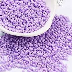 Лиловый Выпечка краска стеклянные бусины, арахис, сирень, 2x4.5x2 мм, отверстие : 0.8~0.9 мм, Около 15000 шт / фунт