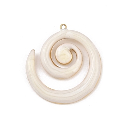 Белый 304 нержавеющей стальной эмали подвески, золотые, белые, 33.5x26.5x4 мм, отверстие : 1.2 мм