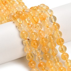 Желтый Кварц Природный желтый кварц нитей бисера, круглые, окрашенные, 8.5~9 мм, отверстие : 0.8 мм, около 45 шт / нитка, 14.88~15.16 дюйм (37.8~38.5 см)