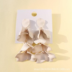 Цвет Древесины Серьги-гвоздики из сплава для женщин, цветок, золотые, деревесиные, 125x30 мм