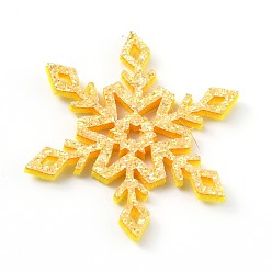 Золотистый Снежинка фетр ткань рождественская тема украсить, с блеском золотой порошок, заколки для волос своими руками сделать, золотые, 4.15x3.65x0.25 см