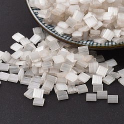 (TL2592) Античный Шелково-атласный Цвета Слоновой Кости Миюки тила бусины, японский бисер, 2-луночное, (TL 2592) старинный шелковый атлас слоновой кости, 5x5x1.9 мм, Отверстие : 0.8 мм , около 590 шт / 50 г