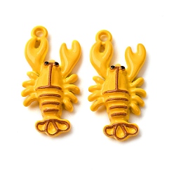 Other Animal Выпечки окрашены подвески из сплава, морские животные, омар, 20.5x10.5x4 мм, отверстие : 1.2 мм