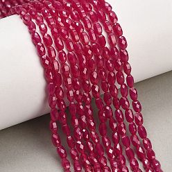 Red Corundum Нити бусин из красного корунда, выращенного в лаборатории, граненые, Плоско-овальные, 5~5.5x3x3 мм, отверстие : 0.5~0.6 мм, около 68 шт / нитка, 15.04~15.12'' (38.2~38.4 см)