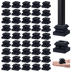 Square Iron Stair Railing Bases, Black, Square, 40x40x26mm