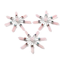 Розовый Кварц Натуральный розовый кварц 7 генератор энергии точек чакр, исцеляющий хрустальный камень рейки, 111x17.5 мм