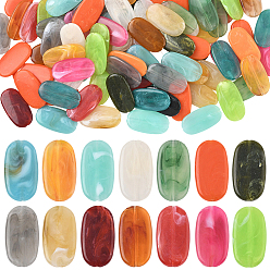 (52) Непрозрачная лаванда 100 шт. овальные акриловые бусины, имитирующие драгоценные камни, разноцветные, 29x16x4 мм, отверстие : 1.5 мм
