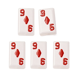 Белый Бусины из стеклянной эмали, окрашенные методом запекания, бусины ручной работы, игральная карта, белые, 24.5~25x14.5~15x7.5~8.5 мм, отверстие : 1.6~1.8 мм