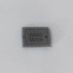 Серый Бирки из микрофибры, этикетки на одежду ручной работы, для джинсов своими руками, , обуви, аксессуары для шляп, прямоугольные, серые, 20x15 мм