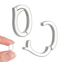 Серебро 2шт. застежки-клипсы из стерлингового серебра, овальные, серебряные, 11.5x7.5x2 мм