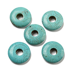 Howlite Natural Howlite Dyed Pendants, Donut Charms, 26x6mm, Hole: 8mm