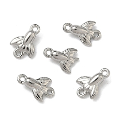 Fish Океан 304 подвески-соединители из нержавеющей стали, цвет нержавеющей стали, не тускнеет, рыбий хвост, 9.5x6.5x2.5 мм, отверстие : 1 мм