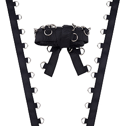 Черный 4 ярдов полиэстеровой шнуровочной ленты, железная лента для корсета с D-образным кольцом, чёрные, 1-1/8 дюйм (28 мм)