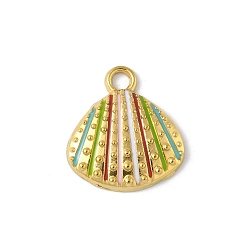 Shell Shape 304 нержавеющей стальной эмали подвески, золотые, формы раковины, 19.5x17.5x3.5 мм, отверстие : 2.5 мм