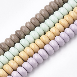(52) Непрозрачная лаванда Природный агат бисер нитей, окрашенные, рондель, разноцветные, 7.5~8x4.5 мм, отверстие : 1 мм, около 90 шт / нитка, 15.7 дюйм