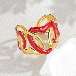 Сердце 304 эмалированные браслеты-манжеты из нержавеющей стали для женщин, сердце, внутренний диаметр: 1-3/4x2-1/8 дюйм (4.5x5.3 см)