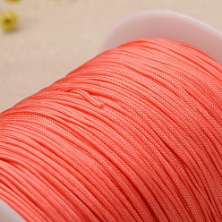 Tomato Polyester Cord, Knotting Cord Beading String, for Bracelet Making, Tomato, 1mm, about 300meter/roll