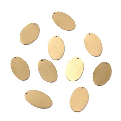 Золотой Ионное покрытие (ip) 304 подвески из нержавеющей стали, двухсторонний подъемный стол, пустая бирка с матовой отделкой, овальные, золотые, 22x13.5x1 мм, отверстие : 1.2 мм