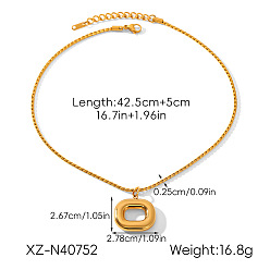 Doré  304 inoxydable pendentifs rectangle en acier, or, 16.73 pouce (42.5 cm)
