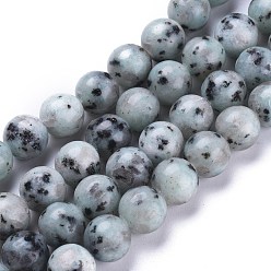 Джаспер Кунжут Натуральный кунжут яшма / киви нитки бусины яшмы, круглые, 10~10.5 мм, отверстие : 1.2 мм, около 36 шт / нитка, 14.96 дюйм (38 см)