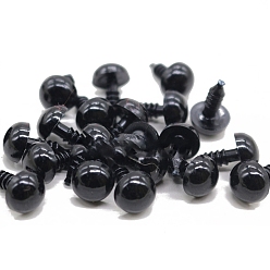 Черный Пластиковые глаза куклы, ремесленные защитные глаза, с распоркой, для изготовления кукол, полукруглый, чёрные, 9 мм