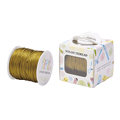 Темно-Золотистый Нейлоновая нить, гремучий атласный шнур, темные золотарник, 1.5 мм, около 100 ярдов / рулон (300 футов / рулон)