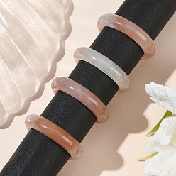 Нефрит Кольца из натурального синьцзянского золотого шелка и нефрита для женщин, 5.5 мм, внутренний диаметр: 20.4 мм