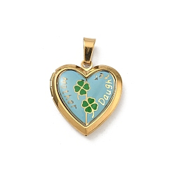 Темно-Голубой 304 подвески из нержавеющей стали Locket, ионное покрытие (ip), подвески в виде сердечек с узором, глубокое синее небо, 25x22.5x5.5 мм, отверстие : 8x4 мм, внутренний диаметр: 16.5x16.5 мм