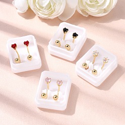 (52) Непрозрачная лаванда 304 Серьги из нержавеющей стали, с кубического циркония, золотые, разноцветные, 16.5x9.5x4.5 мм