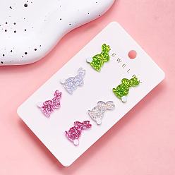 (52) Непрозрачная лаванда 3 Наборы акриловых сережек-гвоздиков на Пасху, кролик, разноцветные, 16x8 мм