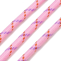 Pink Polyester Round Braided Cord, for DIY Craft, Pink, 6mm, about 2.19 Yards(2m)/pc