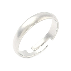 Посеребрённый Регулируемые элементы латунных пальцев, простое кольцо, стойки покрытие, долговечный, без свинца и без кадмия, 925 серебро покрытием, 3 мм, размер США 4 1/4 (15 мм)