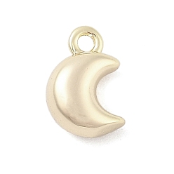 Настоящее золото 18K Латунь прелести, без кадмия, без никеля и без свинца, луна, реальный 18 k позолоченный, 9.5x6.5x4.5 мм, отверстие : 1.2 мм