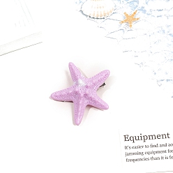 Сливовый Заколки для волос из кожи аллигатора, аксессуары для волос для женщин и девочек, морская звезда, слива, 60 мм