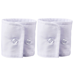 Белый Съемные хлопковые манжеты на запястьях с резиновой пуговицой, регулируемое украшение на рубашку, 81x244x3 мм