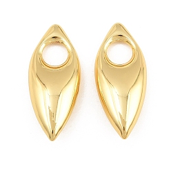 Real 18K Gold Plated Brass Pendants, Horse Eye Charms, Rack Plating, Long-Lasting Plated, Lead Free & Cadmium Free, Real 18K Gold Plated, 38.5x16x8.5mm, Hole: 8mm
