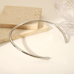 Нержавеющая Сталь Цвет Простые 304 круглые ожерелья-манжеты из нержавеющей стали, модные украшения для женщин, цвет нержавеющей стали, внутренний диаметр: 4.92 дюйм (12.5 см)