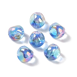 Cornflower Blue Acrylic Beads, Imitation Baroque Pearl Style, Nuggest, Cornflower Blue, 10x9.5x9mm, Hole: 1.3mm