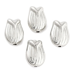 Platinum CCB Plastic Beads, Flower, Platinum, 16x11.5x7mm, Hole: 2mm, 893pcs/500g