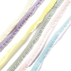 Couleur Mélangete Bordure en dentelle élastique à volants en nylon, pour la décoration des vêtements, couleur mixte, 1/4 pouces (8 mm), environ 2.00 yards (1.83m)/pc, 6 pièces / kit