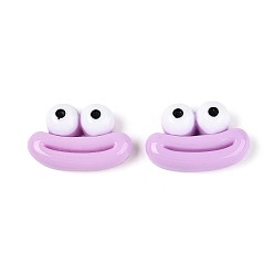 Сливовый Непрозрачная смола декодирует кабошоны, лягушка, слива, 28~29.5x19~19.5x8~8.5 мм